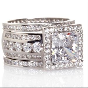 7 New Stamp 925  3 in 1 Engagement Ring Set